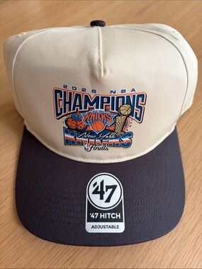 '47 New York Knicks 2026 Champions Adjustable Hat - Cream/Black